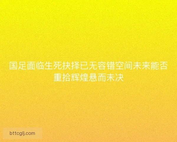国足面临生死抉择已无容错空间未来能否重拾辉煌悬而未决