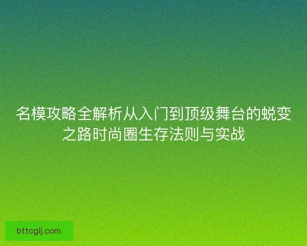 名模攻略全解析从入门到顶级舞台的蜕变之路时尚圈生存法则与实战